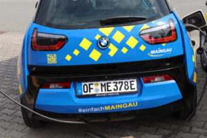 Fahrzeugbeschriftung Maingau Energie - BMW i3